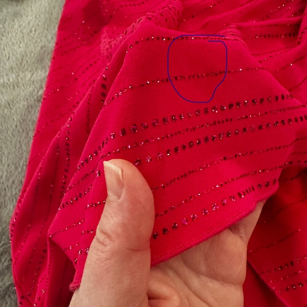 Vtg City Triangles Hot Pink Glitter Asymmetrical Dress XS* Fairycore Whimsical - Picture 2 of 7